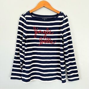 Talbots Petite Jingle Belle Striped Long Sleeve Tee Size SP